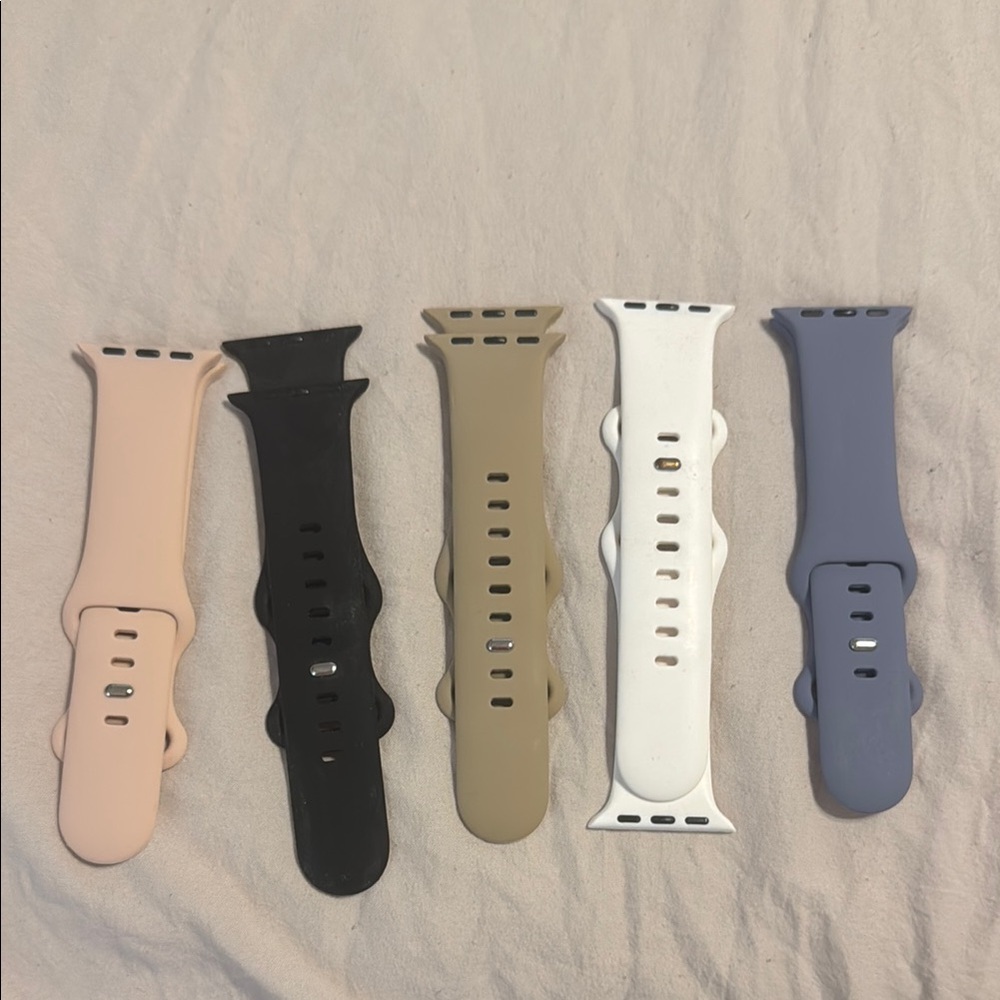 Smartwatch Band Set - Black, White, Tan, Cream, Purple